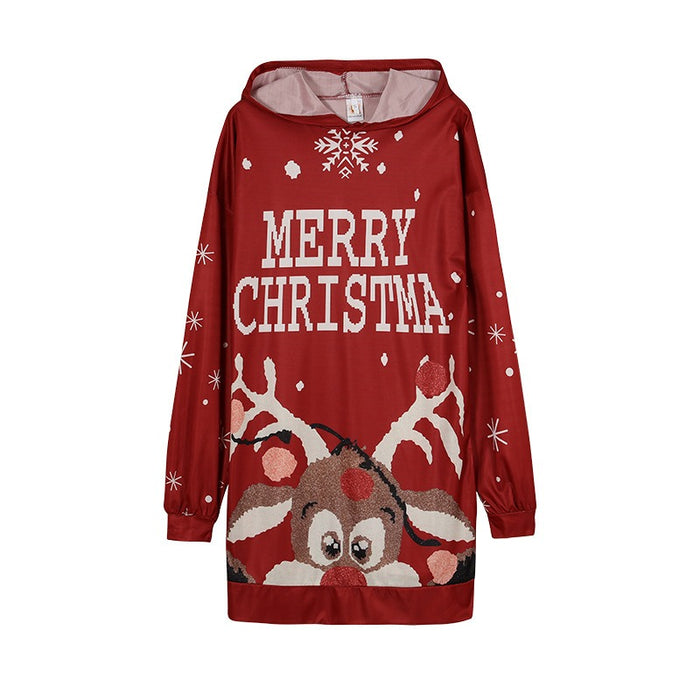 New Winter Women's Christmas Hoodie Skirt