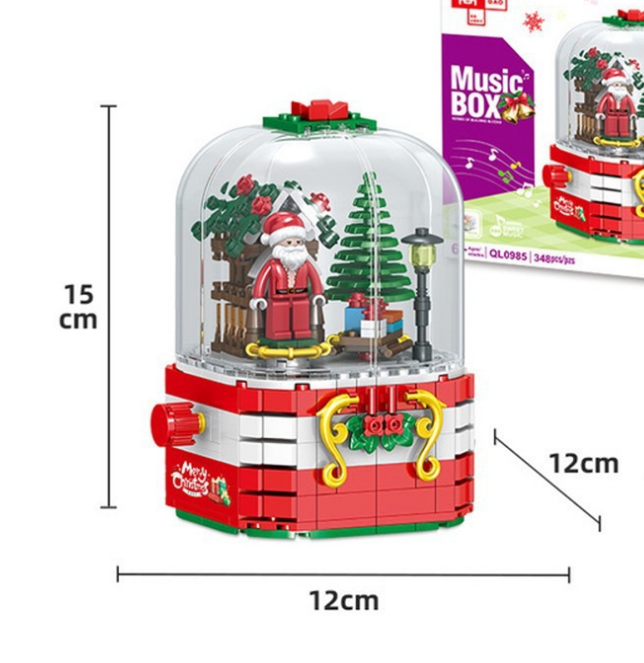 Christmas Building Music Box Christmas Tree Rotating Light