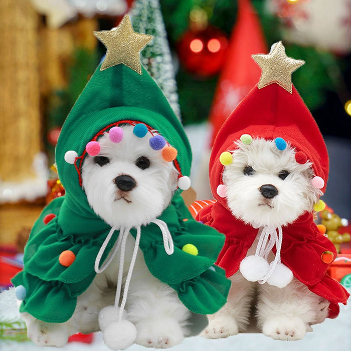 New Christmas Pet Clothes Small and Medium Kojifa Christmas Tree Dog Cloak