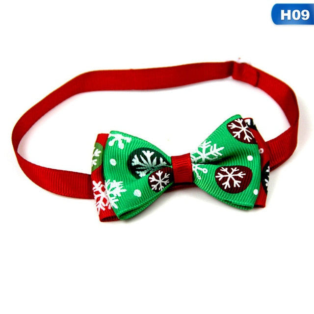 Christmas  Pet Cat Dog Collar Bow Tie Adjustable Neck Strap Cat Dog Grooming Accessories Pet Product Supplies Christmas