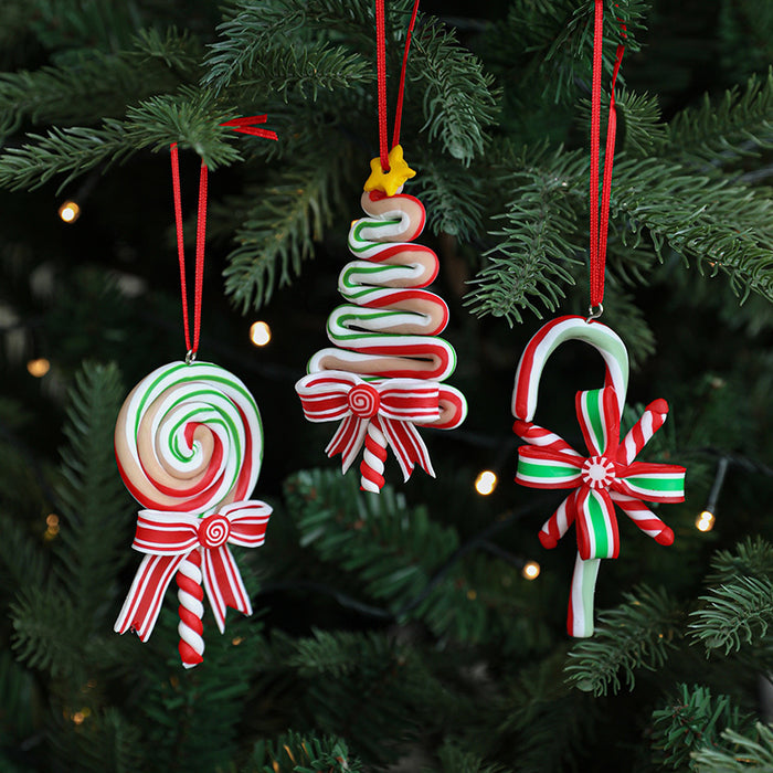 Polymer Clay Simulation Lollipop Hanging Pieces New Christmas Decoration Supplies