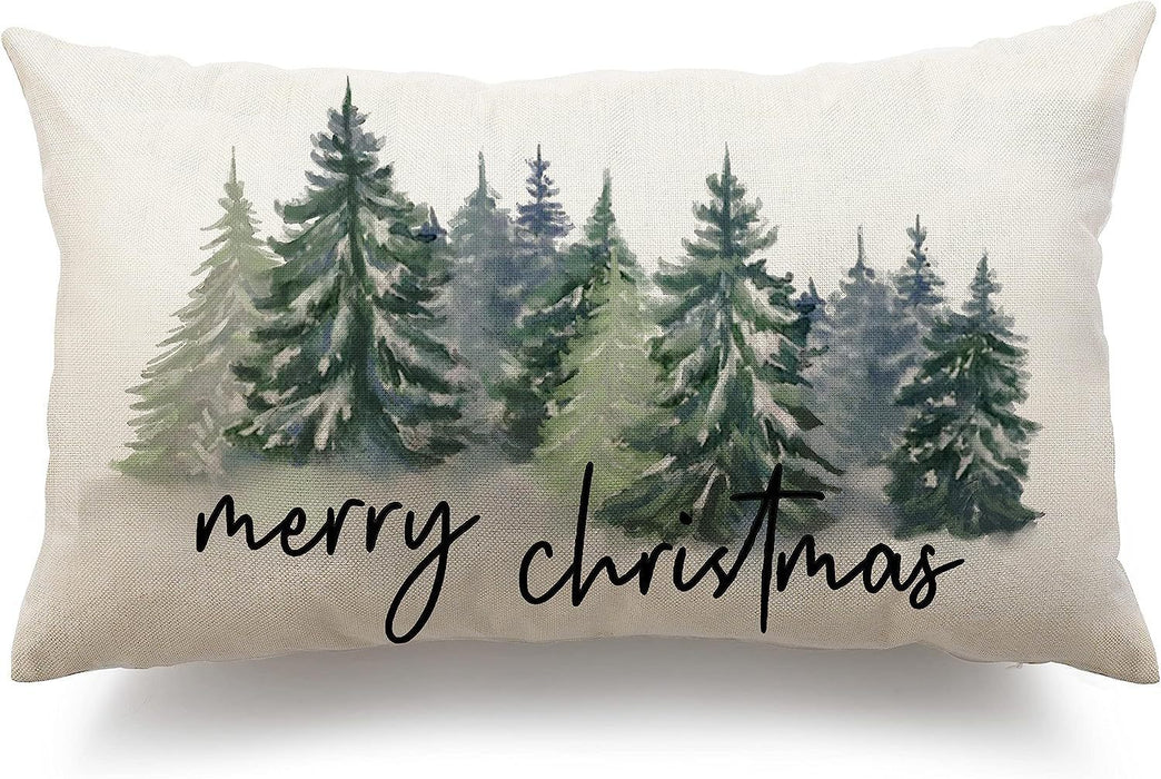 Christmas Simple Linen Pillow Cover Home Sofa Decoration