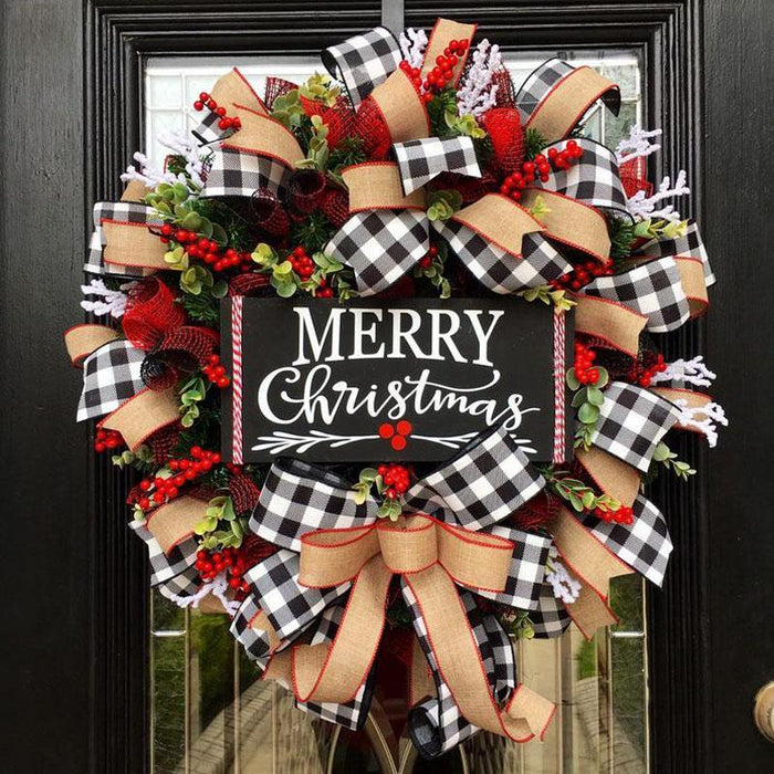 Christmas bow wreath garland