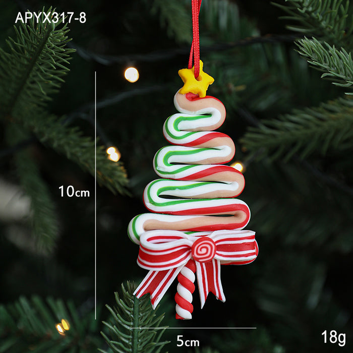 Polymer Clay Simulation Lollipop Hanging Pieces New Christmas Decoration Supplies