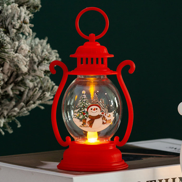 Christmas Decorations Light-emitting Portable Small Oil Lamp Desktop Ornaments