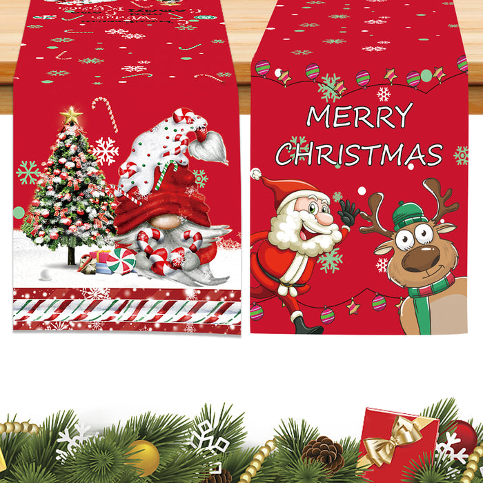 178CM Christmas table flag Christmas old man doll printing antifouling tablecloth