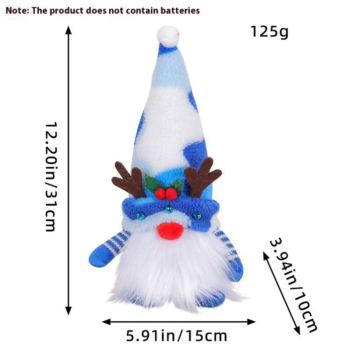 Christmas Antlers Luminous Doll New Short Leg Rudolf Show Show Window Decoration