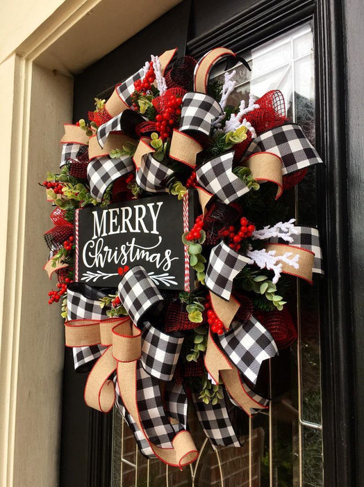 Christmas bow wreath garland