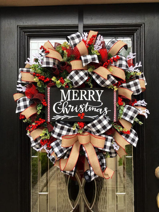 Christmas bow wreath garland