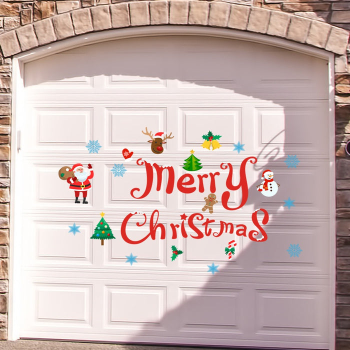 Christmas Garage Stick Refrigerator Stick Holiday Home Decoration Santa Claus Dinosaur Sticker PVC Material