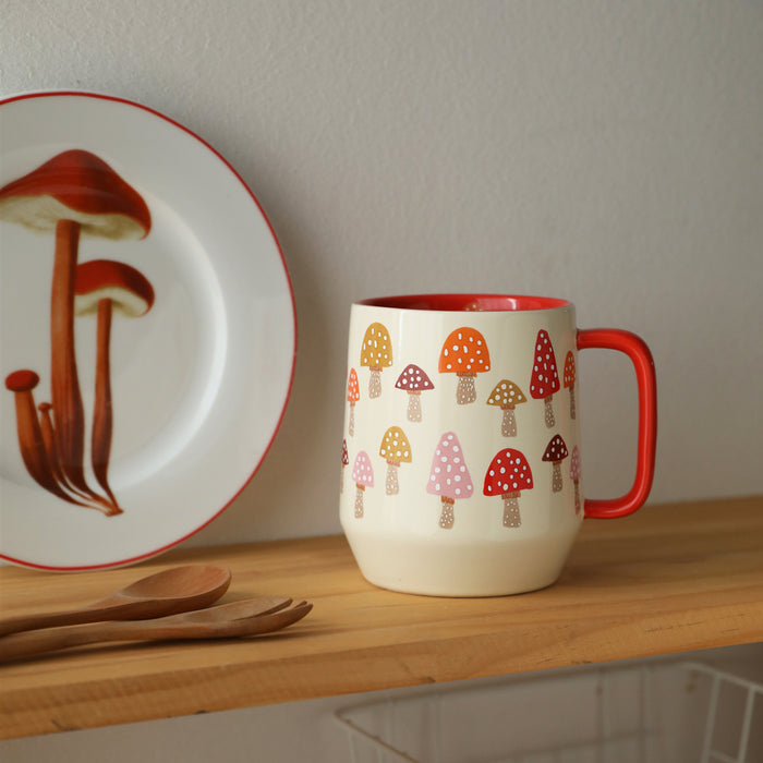 Large Capacity Ceramic Mushroom Mug