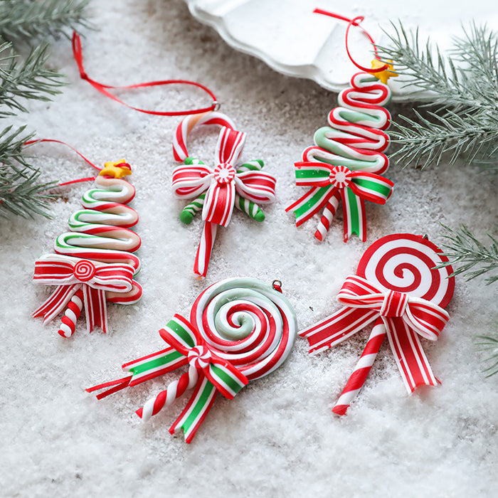 Polymer Clay Simulation Lollipop Hanging Pieces New Christmas Decoration Supplies