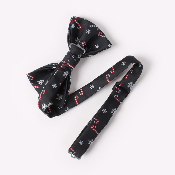 Christmas Bow Tie Men's Holiday Christmas Tree Snowflake Pattern Bow Tie