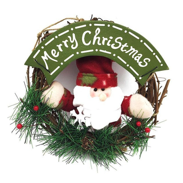 Christmas Wreath Santa Snowman Artificial Garland