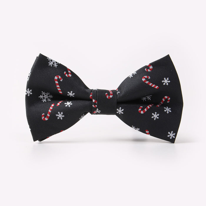 Christmas Bow Tie Men's Holiday Christmas Tree Snowflake Pattern Bow Tie