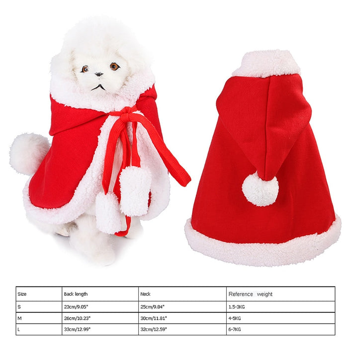 Pet Christmas Hooded Cloak Cute Cats