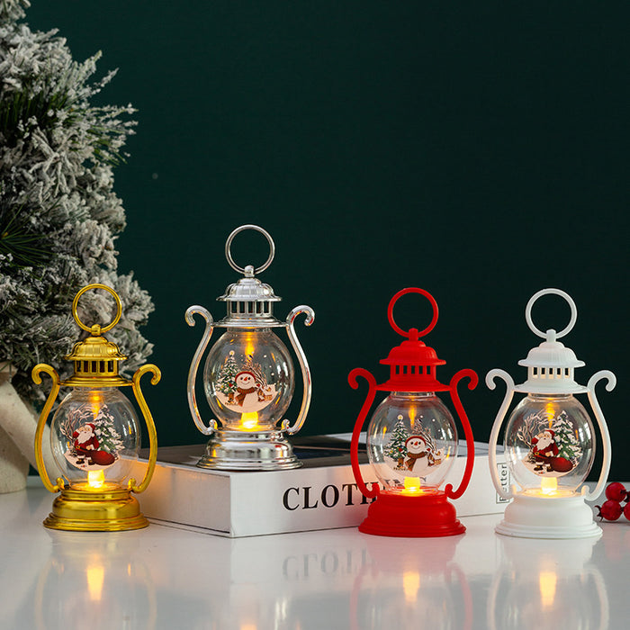 Christmas Decorations Light-emitting Portable Small Oil Lamp Desktop Ornaments