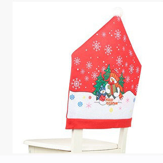 Christmas Chair Cover Paint Printing Non-Woven Santa Claus Christmas Day Table Decoration Supplies Chair Cap