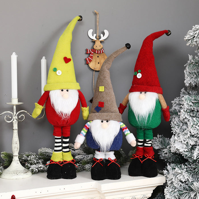 New Christmas decorations telescopic faceless doll ornaments standing Rudolph doll window set props