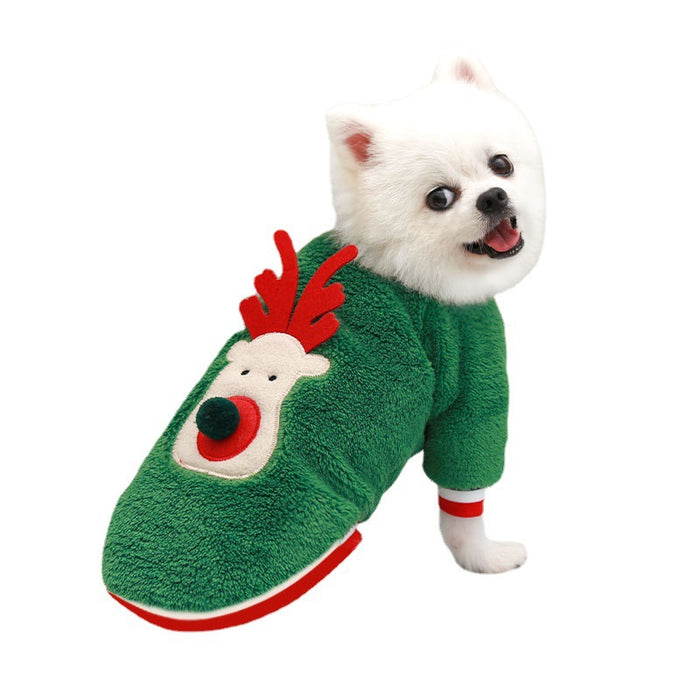 Pet Christmas Clothes Coral Down Dog Sweater