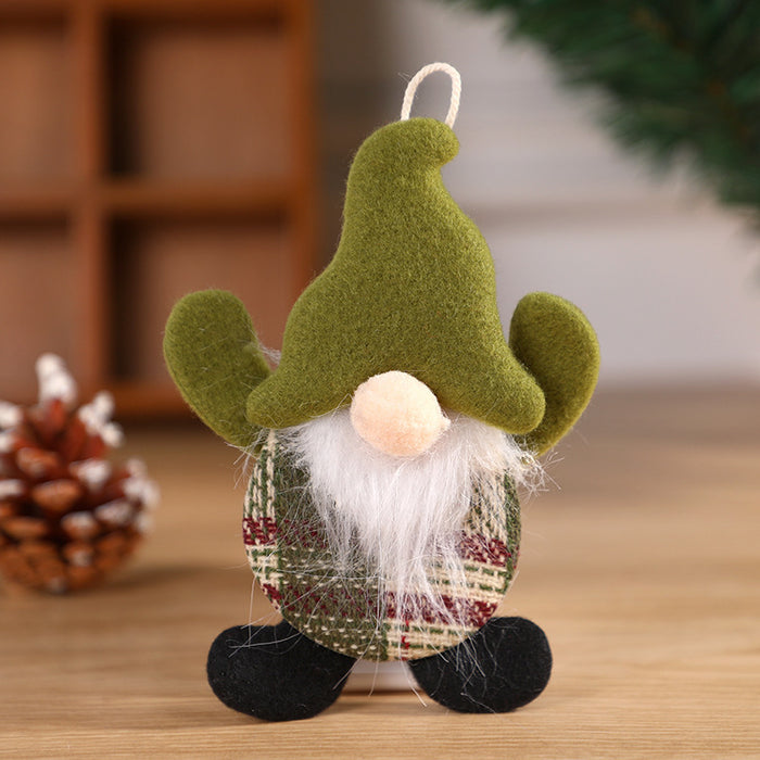 Christmas Decoration Pendant Christmas Little Doll Dancing Faceless Santa Claus Fabric Doll