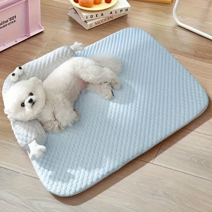 Refreshing Pet Bed With Big-eyed Monster Design Breathable Non Slip