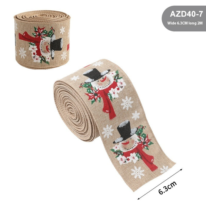 Linen Christmas Ribbon Christmas Tree Rattan Garland Decorative Ribbon