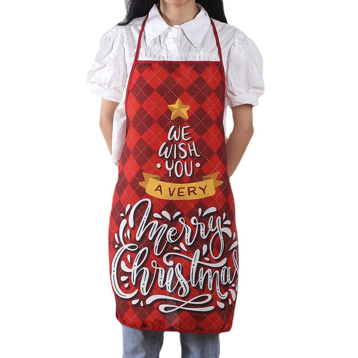 Fabric Craft Printing Old Man Christmas Apron Restaurant Bar Party Atmosphere Decorations