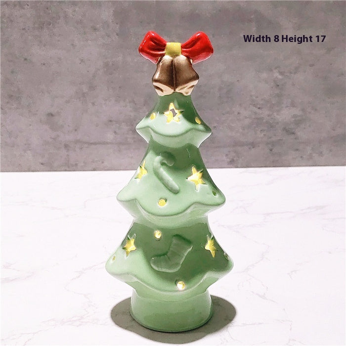 Christmas Gift Ceramic Transparent Christmas Tree Night Light