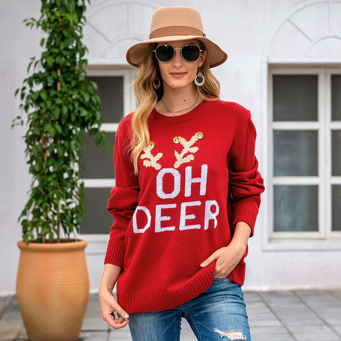 Women's Christmas Long Sleeved Pullover