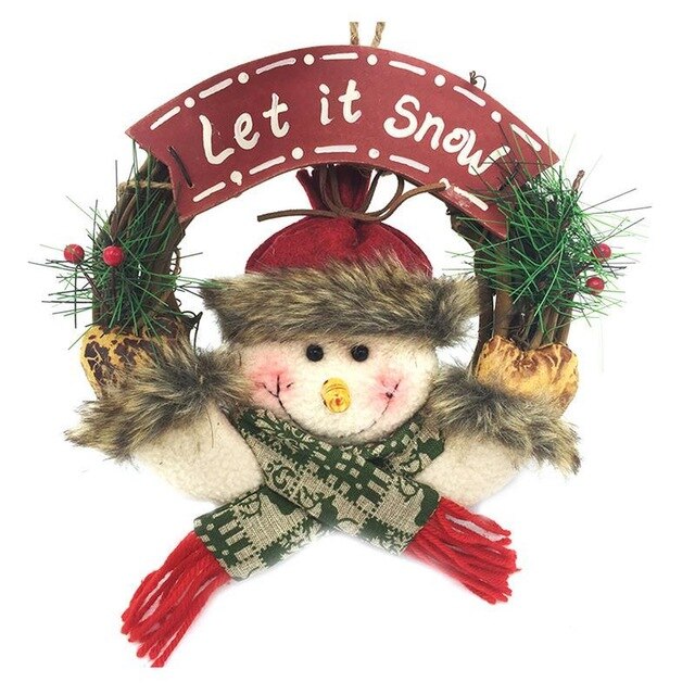 Christmas Wreath Santa Snowman Artificial Garland