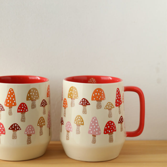 Large Capacity Ceramic Mushroom Mug