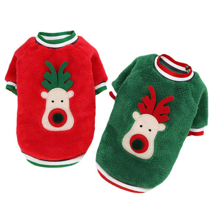 Pet Christmas Clothes Coral Down Dog Sweater