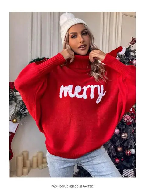 Women Woolen Sweater Christmas Pullover