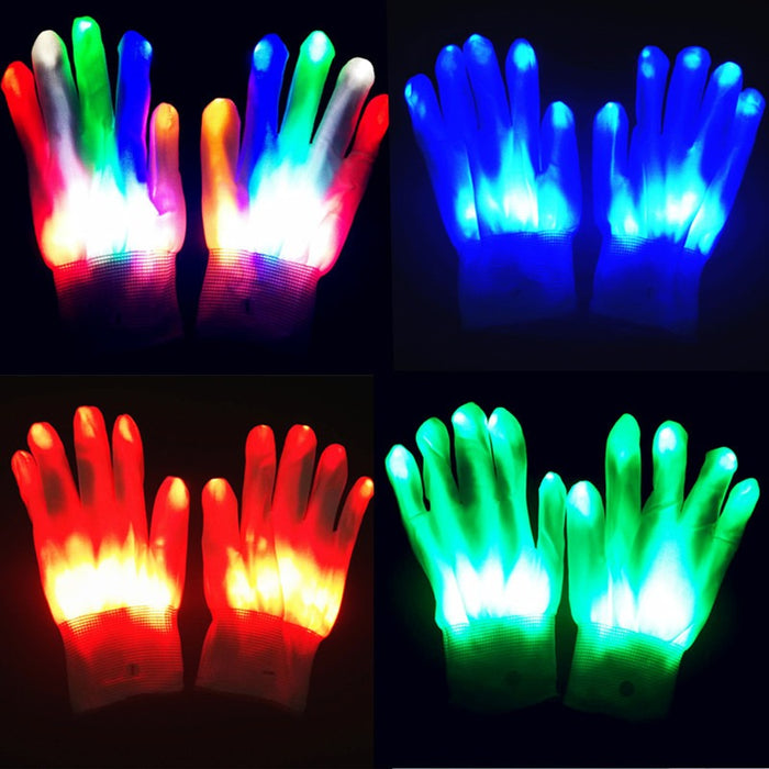 Christmas Gift Halloween Colorful Glove Rainbow Glove LED Glove Fluorescent Dance Glove