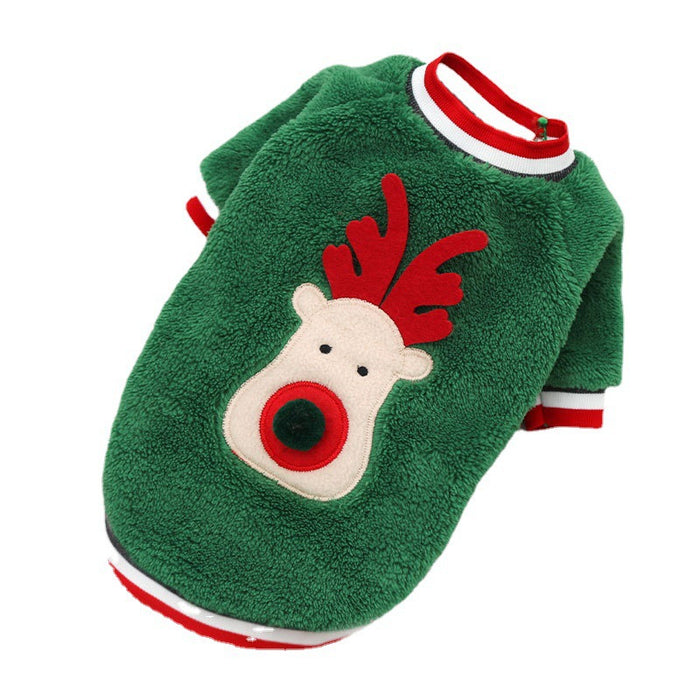 Pet Christmas Clothes Coral Down Dog Sweater