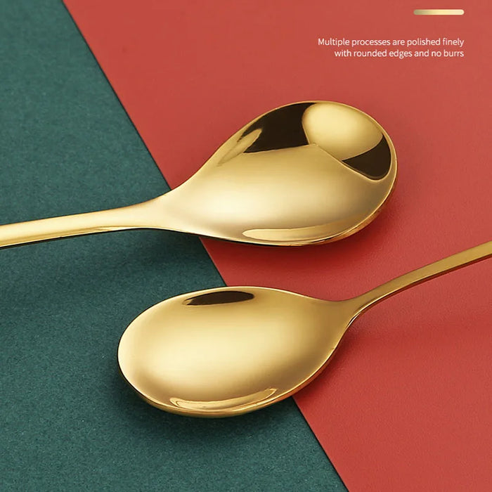 4PCS Christmas Coffee Spoons Set Gold