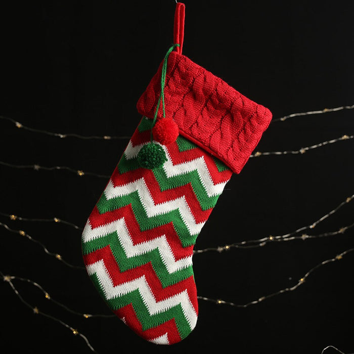 Large Christmas Stockings Gifts Cloth Santa Elk Socks Xmas Lovely Gift Bag For Children Fireplace Tree Christmas Decoration