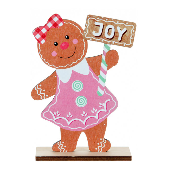 Couple Gingerbread Man Christmas Biscuit Man Figures Decoration Desktop Christmas Wooden