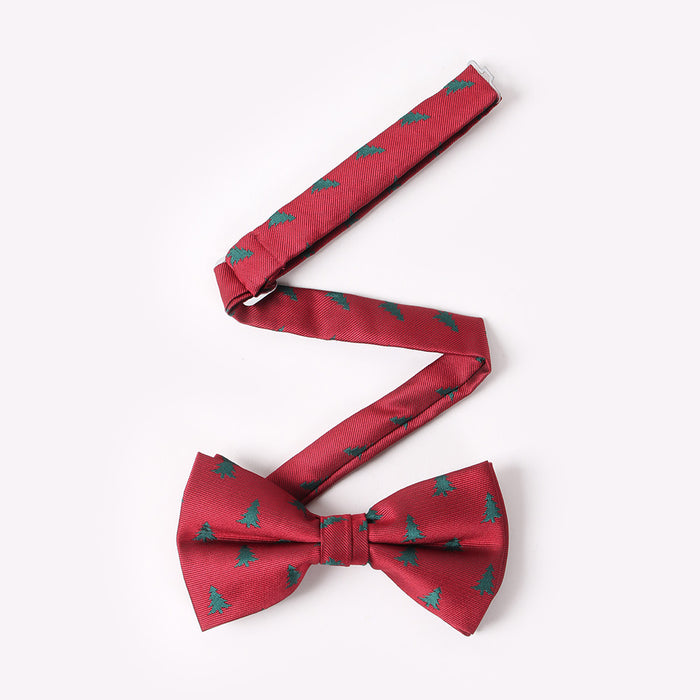 Christmas Bow Tie Men's Holiday Christmas Tree Snowflake Pattern Bow Tie