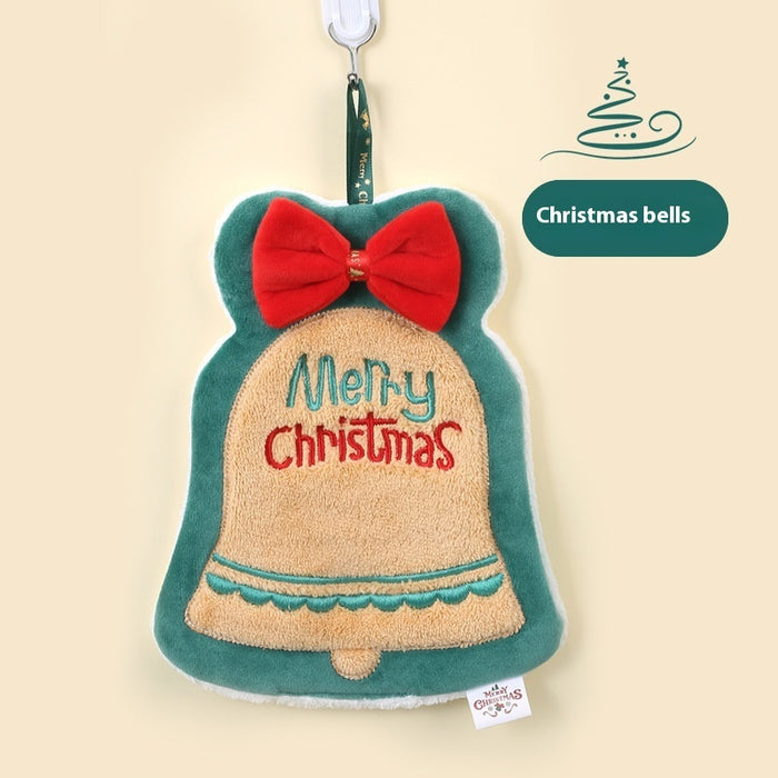 Christmas Hand Towel Hanging Thickened Water-absorbing Quick-drying Rag