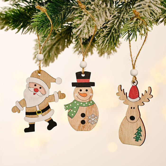 New Christmas Decorations Cartoon Santa Claus Combination Pendant