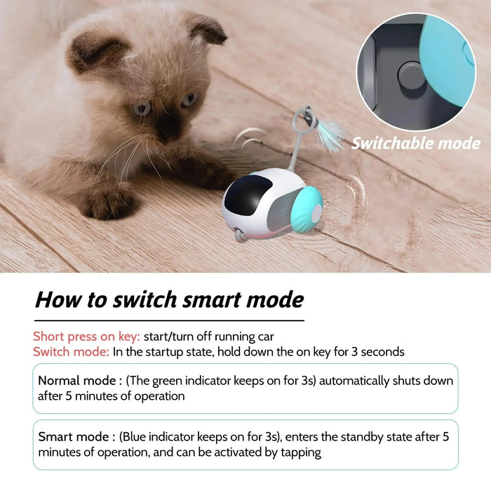 Smart Cat Toy 2 Modes Automatic Moving Remote Controlled Toy Car For Cats Dogs Interactive