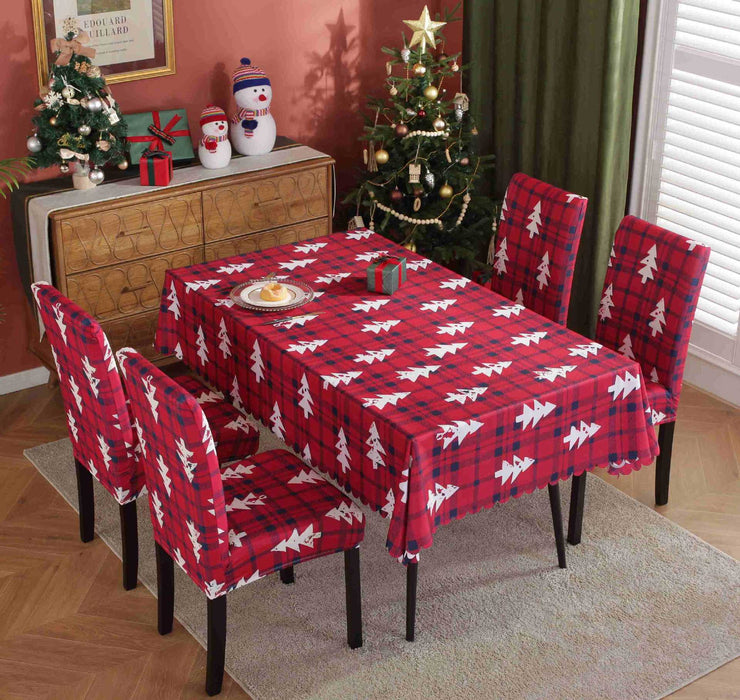 Christmas Chair Cover Digital Printed Tablecloth Chair Cover Waterproof And Oil Proof Christmas Tablecloth Christmas Chair Cover