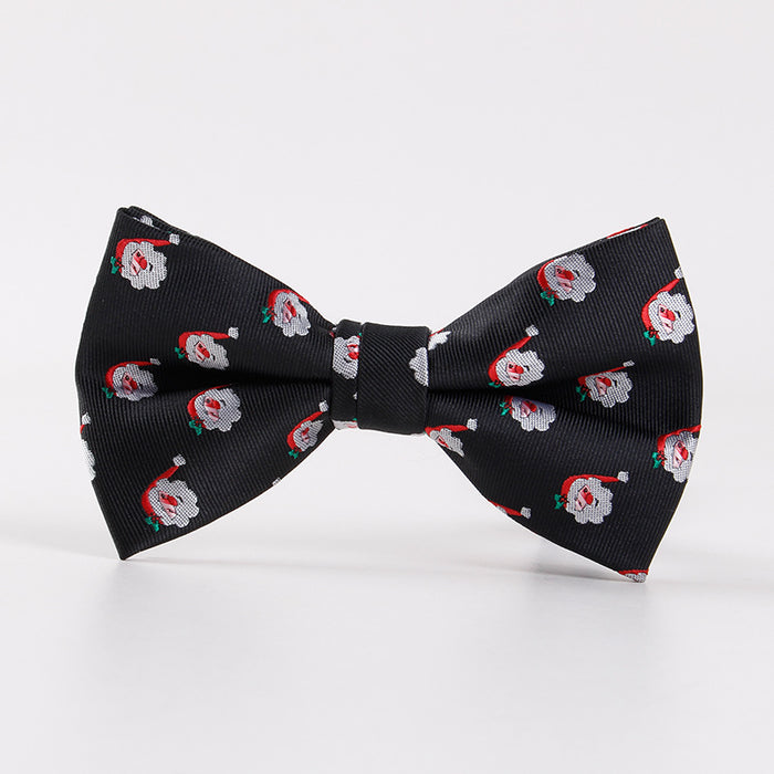 Christmas Bow Tie Men's Holiday Christmas Tree Snowflake Pattern Bow Tie