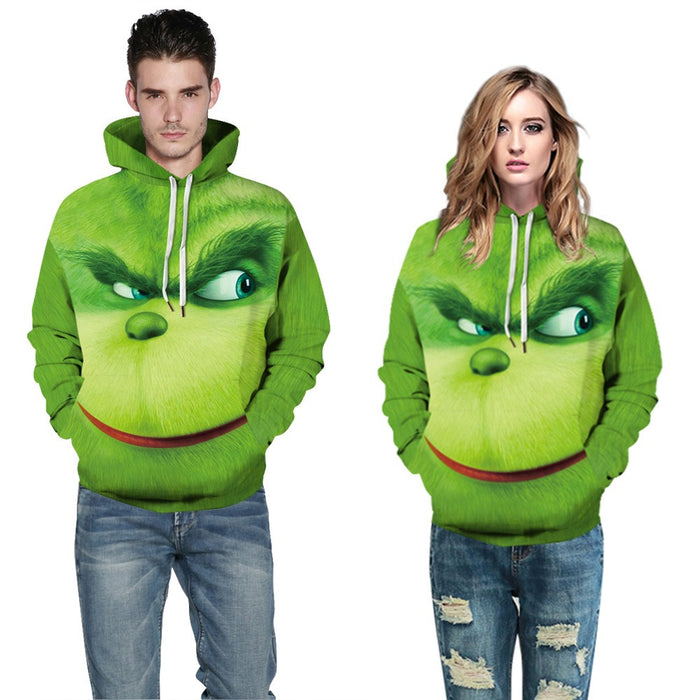 Christmas Geek Digital Printing Couple Long Sleeve Hooded Sweater