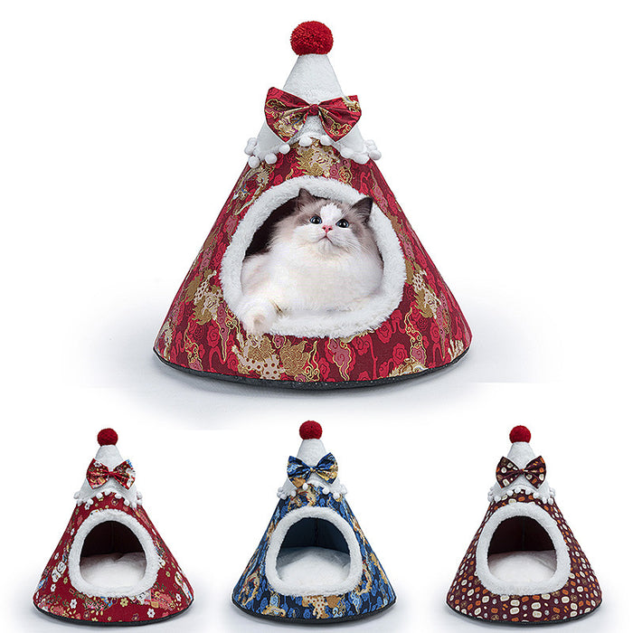 3D Sponge Cat's Nest Creative Pet's Nest Tent Christmas Hat Nest