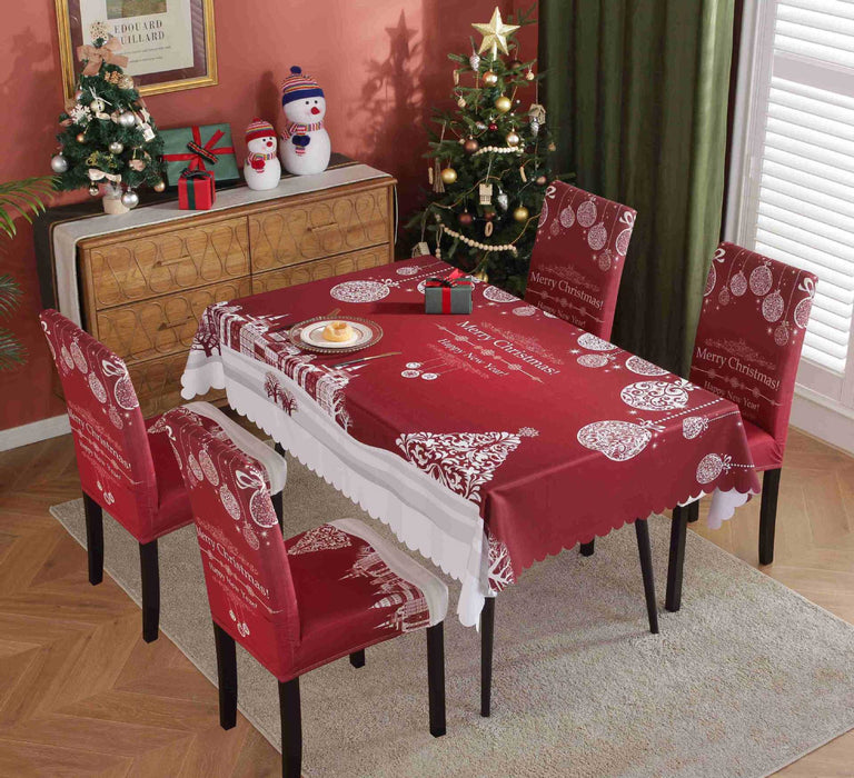 Christmas Chair Cover Digital Printed Tablecloth Chair Cover Waterproof And Oil Proof Christmas Tablecloth Christmas Chair Cover