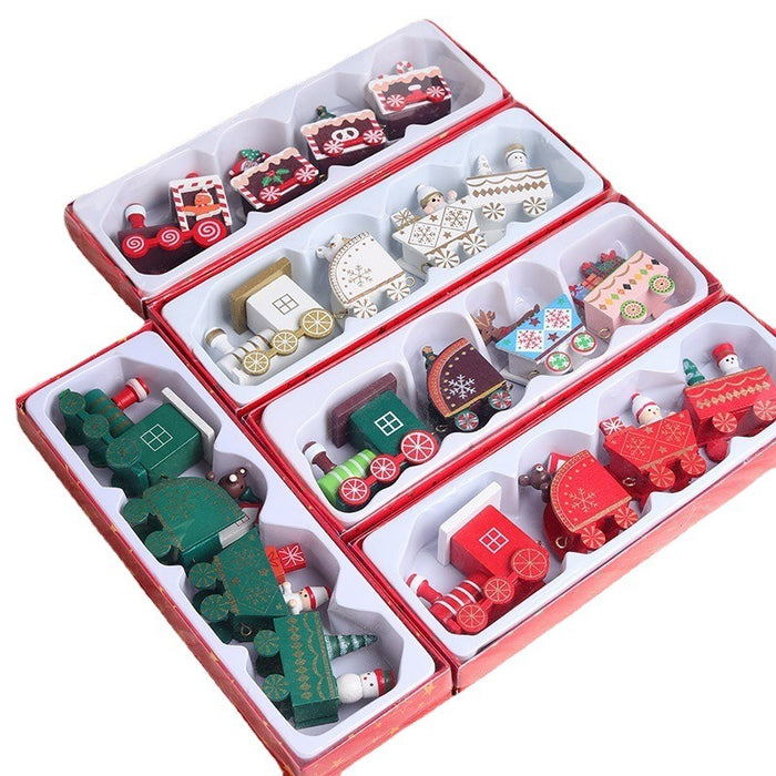 Christmas Decorations Wooden Train Presents For Children Christmas Presents Window Display