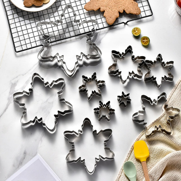 Christmas  snowflake three-dimensional biscuit mold biscuit cut into 10 pieces set